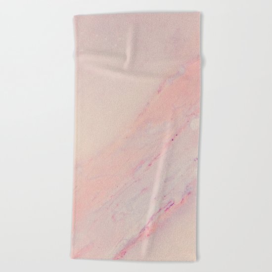 Delicate Pink Marble Beach Towel