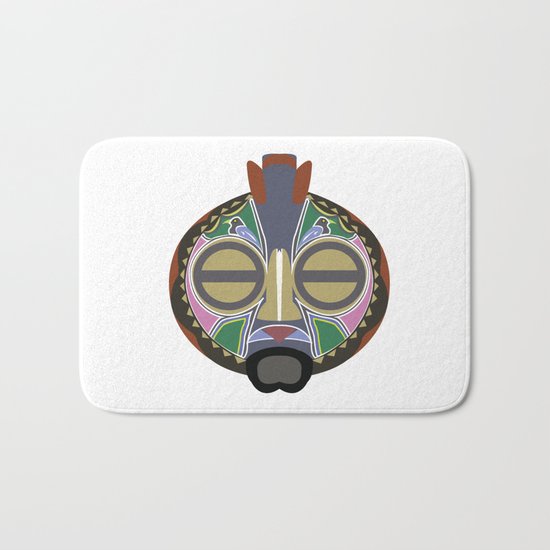 African Tribal Mask No. 6 Bath Mat