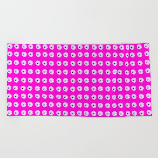 Pink Eye Beach Towel