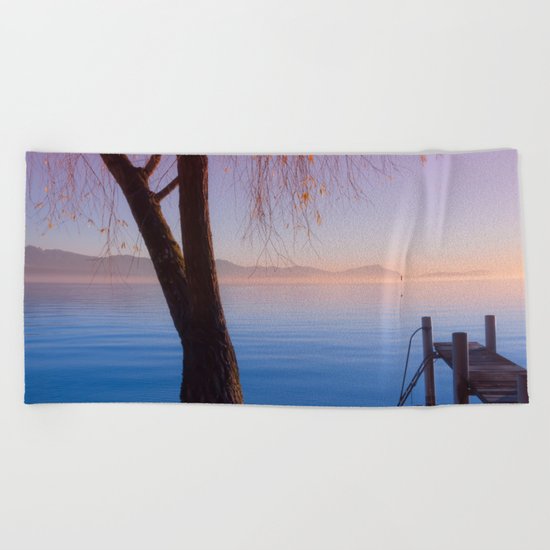 WInter Sunset Beach Towel