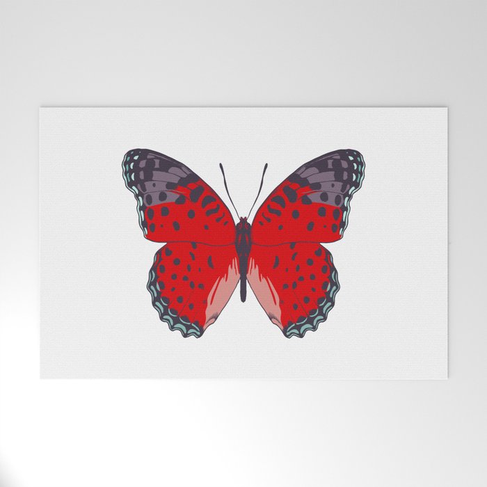 Red Butterfly Welcome Mat By Seafoam12 Society6