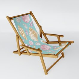 Pretty Pastel Seashell Beach Pattern Sling Chair