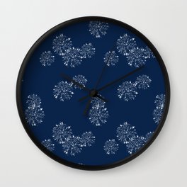 Shibori Scatter - Blue Wall Clock