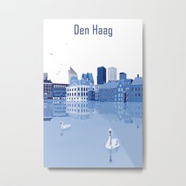 The Hague - Delft Blue Metal Print