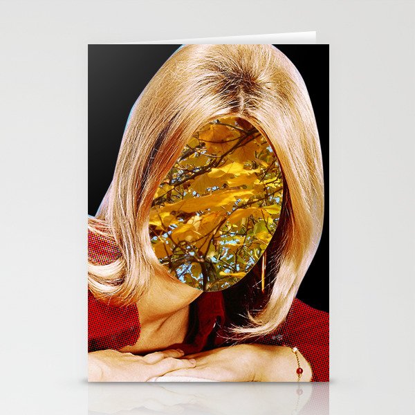 Autumn Woman Collage Stationery Cards