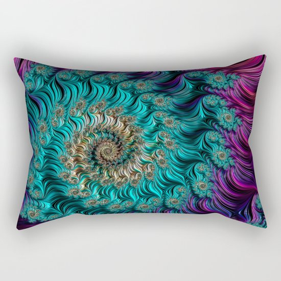 Aqua Swirl Rectangular Pillow