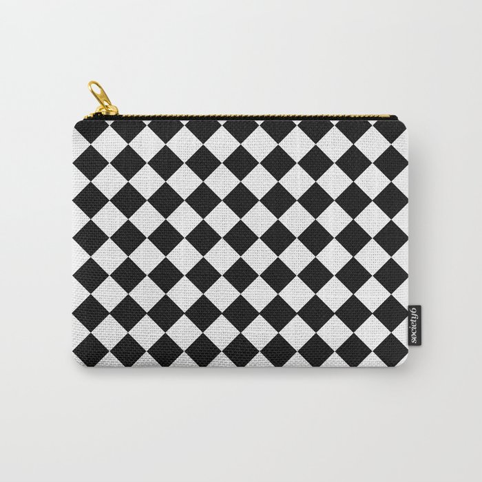 Black And White Diamonds-Checkered Carry-All Pouch