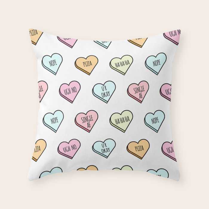 conversation heart pillow