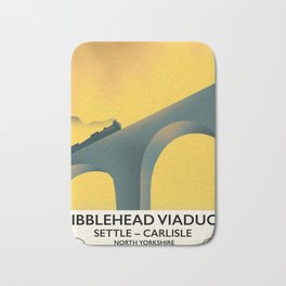 Ribblehead Viaduct Yorkshire Bath Mat | Ribbleheadviaduct, Outdoors, Retrotravel, Uktravel, Settle, Steamengine, Cartoontrain, Holidayposter, Travel, Travelposter 