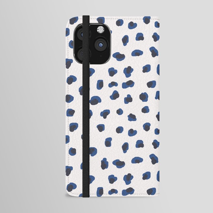 Handmade animal print blue shades iPhone Wallet Case