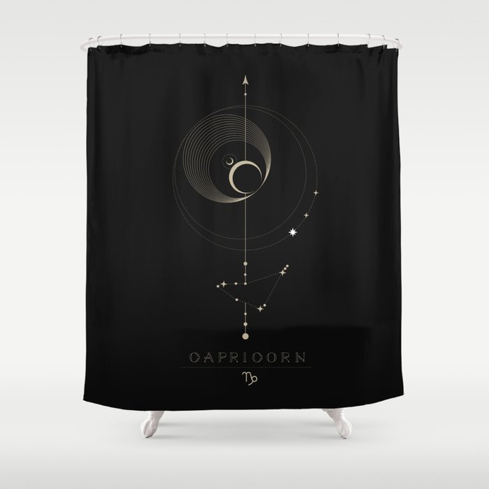Capricorn Zodiac Constellation Shower Curtain