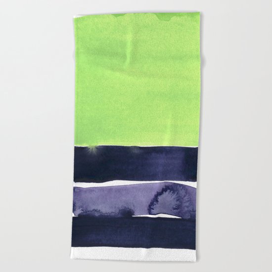 green & violet Beach Towel