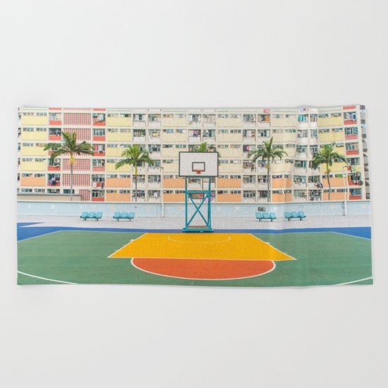 Basket orange yellow Beach Towel