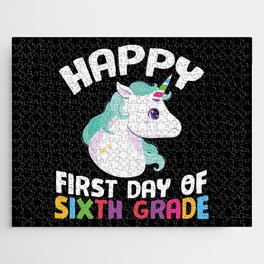 Happy First Day Of Sixth Grade Unicorn Jigsaw Puzzle