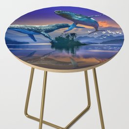 Spirit Whales Dancing Side Table