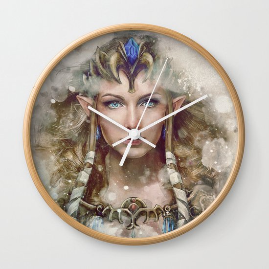 Epic Princess Zelda From Legend Of Zelda Painting Wall Clock By Jollyappleskull Society6