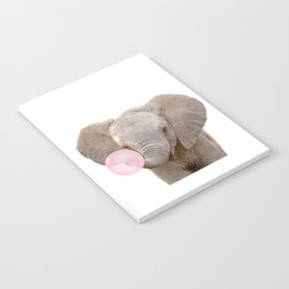 Baby Elephant Blowing Bubble Gum by Zouzounio Art Notebook