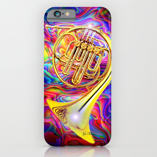 Psychedelic French horn iPhone & iPod Case