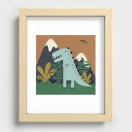 Cute Dinosaur Recessed Framed Print