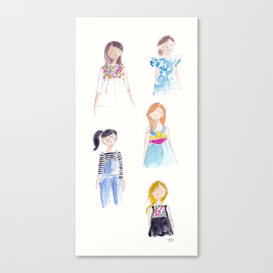 Anthropologie Girls Canvas Print
