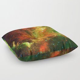 Colorful Starry Nebula Floor Pillow