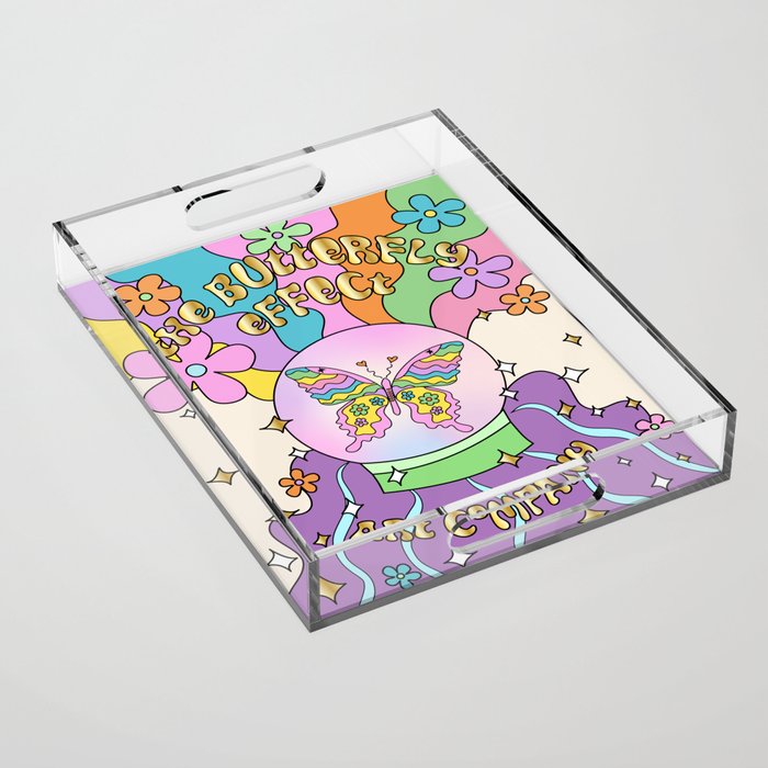 Butterfly Effect Vintage Style Poster Acrylic Tray