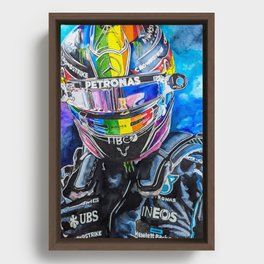Rainbow Lewis Hamilton Framed Canvas
