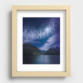 Moonlight at Doubtful Sound in New Zealand Recessed Framed Print