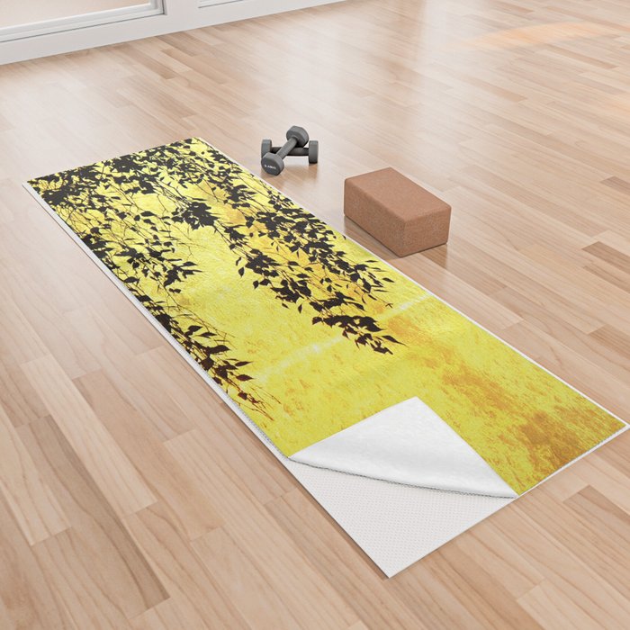 golden sunset weeping willow tree Yoga Towel