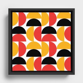 Colorful Semicirles Geometric Pattern Framed Canvas