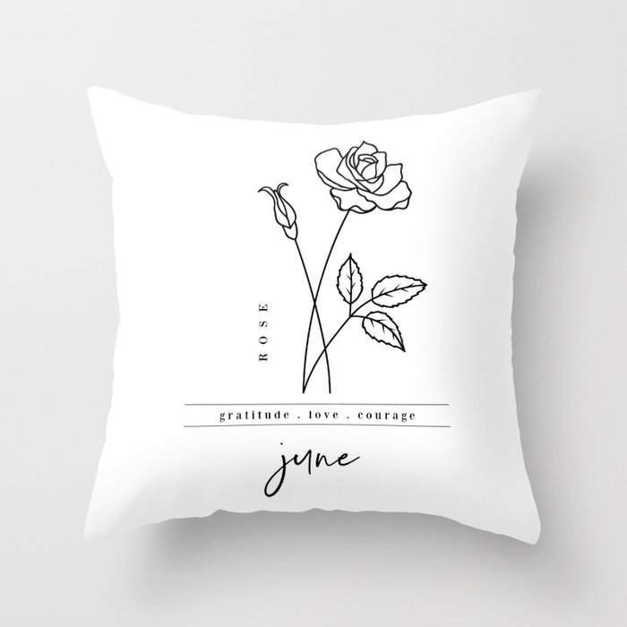 June Birth Flower | Rose Throw Pillow