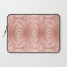 Glam Rose Gold Metallic Swirl Texture Laptop Sleeve