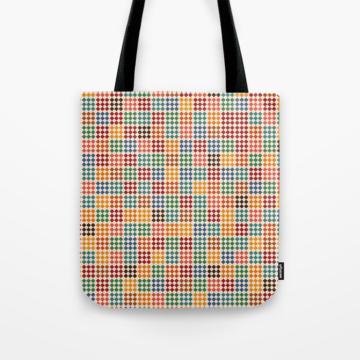 Geometric retro colorful pattern Tote Bag