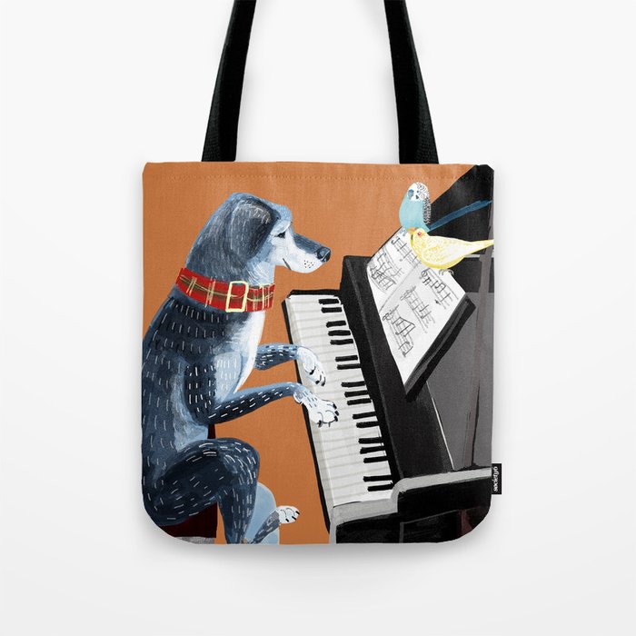 Piano lesson with Angel Tote Bag