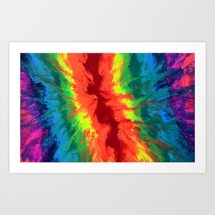 The Rainbow Abstract Fluid Acrylic Painting Art Print By