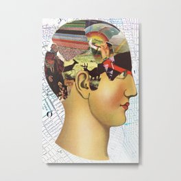 Mind Map Metal Print | Collage, People, Mixed Media, Pop Surrealism 