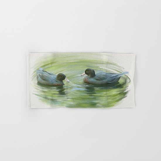 Blue Ducks in pond Hand & Bath Towel
