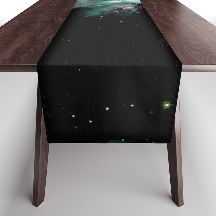 Young Stars In Galactic Dust Cloud purple teal Table Runner