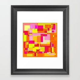 Pink & Orange Block Art Framed Art Print
