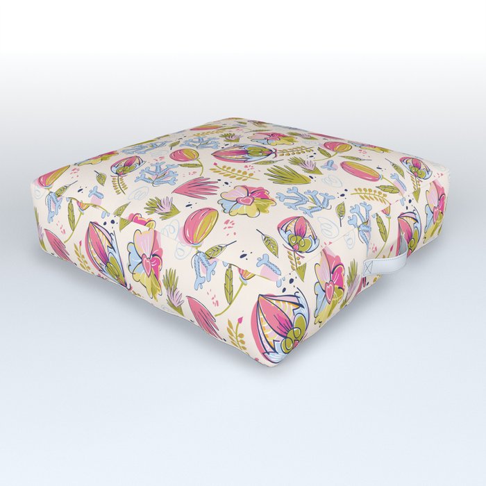 Cute flowers beautiful pattern with delicate flowers Outdoor Floor Cushion