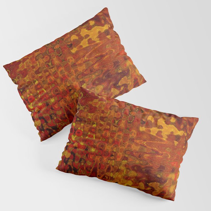 Red Distorted Pattern Pillow Sham