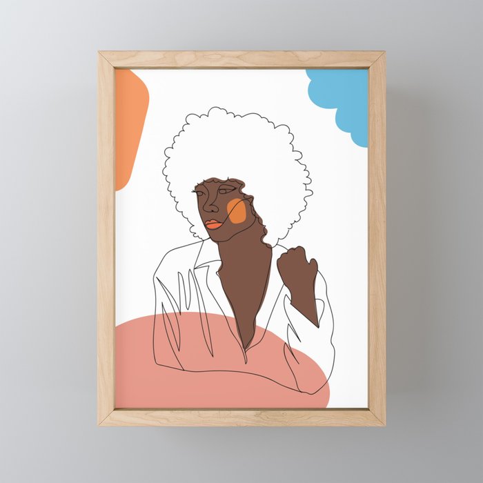 Beautiful Afro Framed Mini Art Print