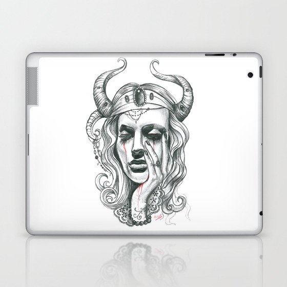 lady sexy face with horns Laptop & iPad Skin