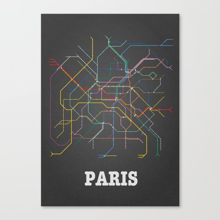 Paris Metro Subway Poster Canvas Print