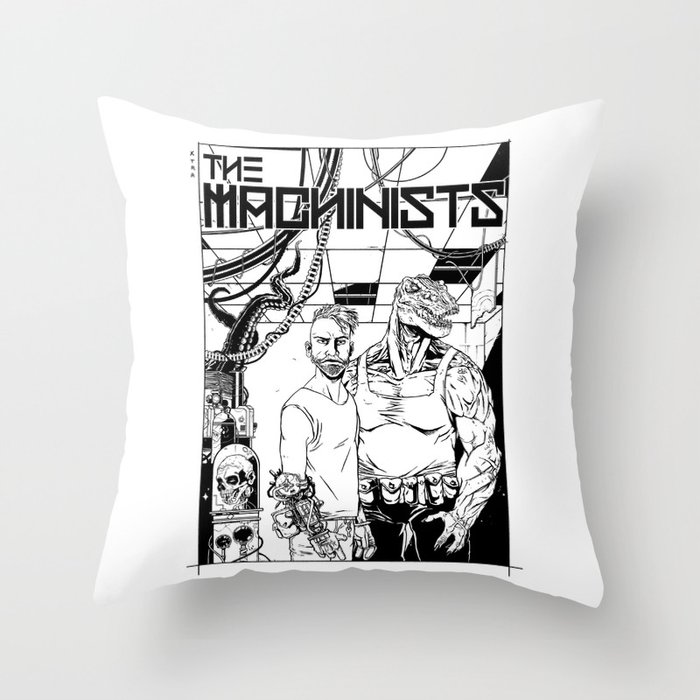 The Machinists - Black & white variant Throw Pillow