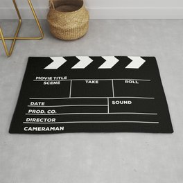 Movies Director Filmmaker Movie Slate Film Slate Clapperboard Black White Area & Throw Rug