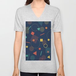 Geometric Shapes V Neck T Shirt