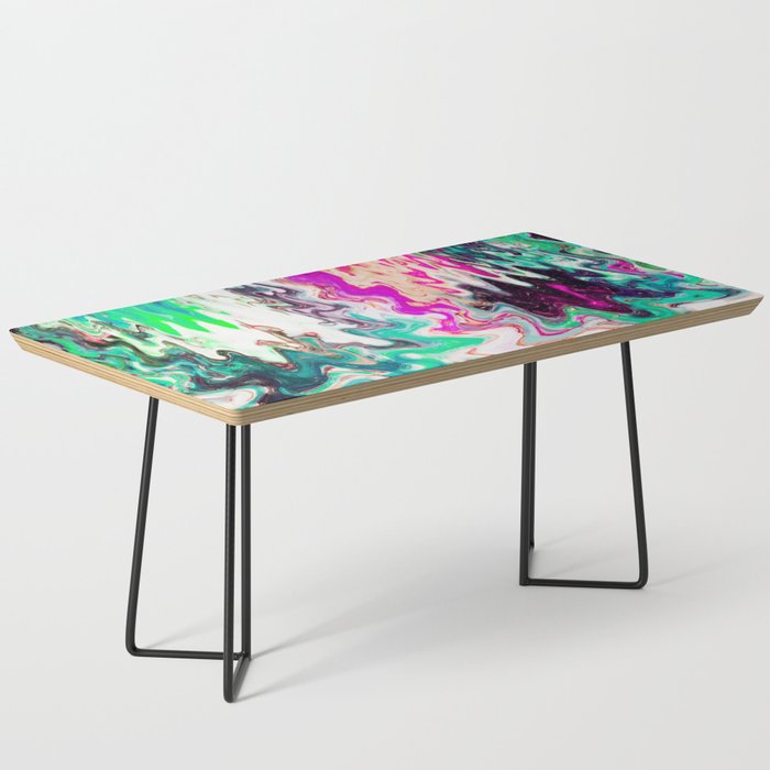 Melting Acrylic Flow Paint Pattern Coffee Table