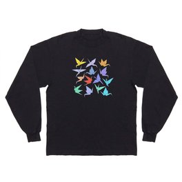 Japanese Origami paper cranes symbol of happiness, luck and longevity Long Sleeve T-shirt