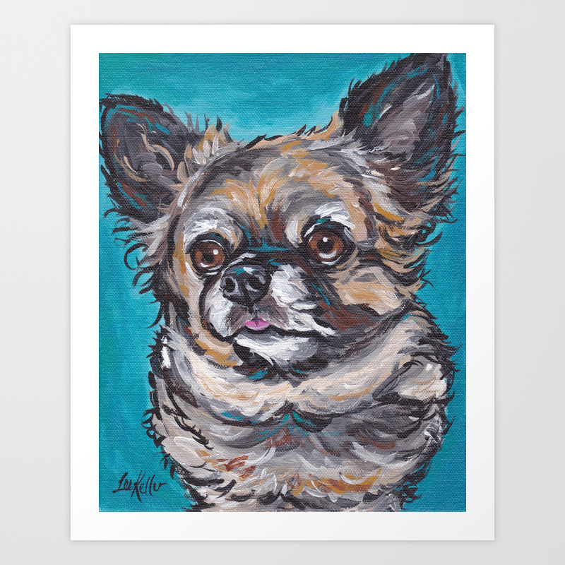 Cute Chihuahua Art Colorful Dog Painting Art Print By Leekeller